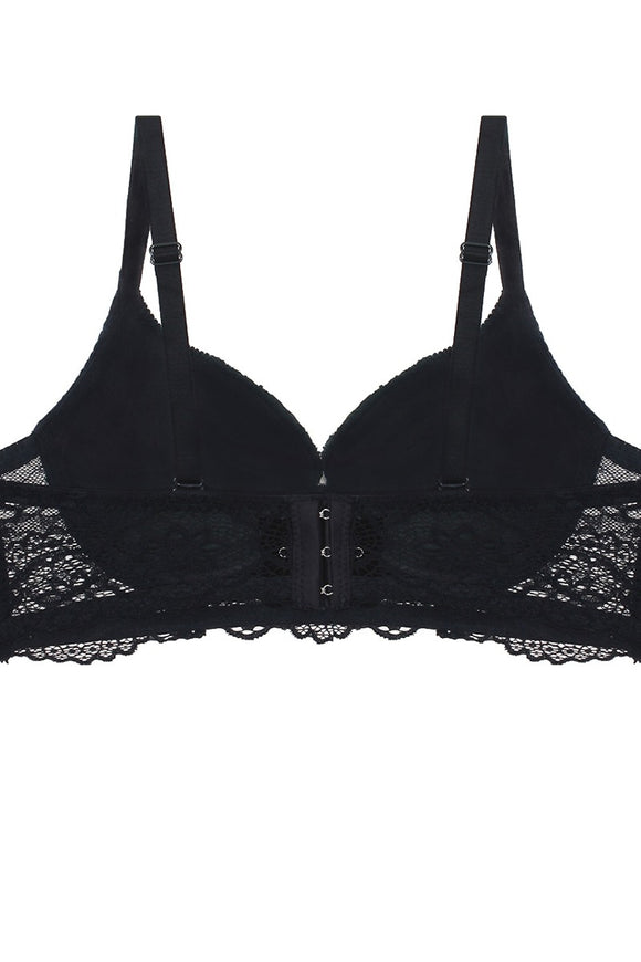 Push Up Velvet And Lace Bra