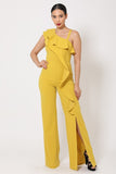 One Shoulder Ruffle Jumpsuit